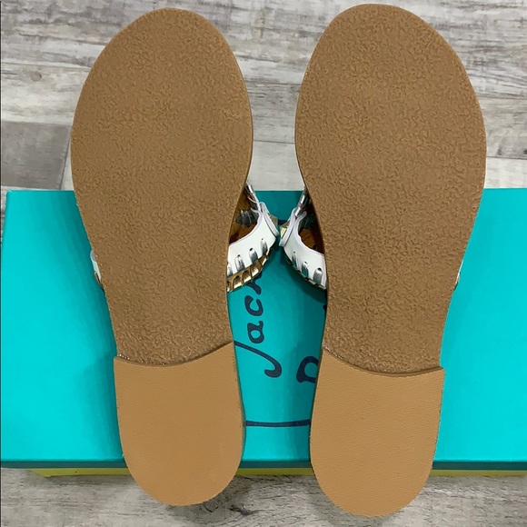 Jack Rogers Georgica Thong Sandals -White Metallic - Picture 4 of 8